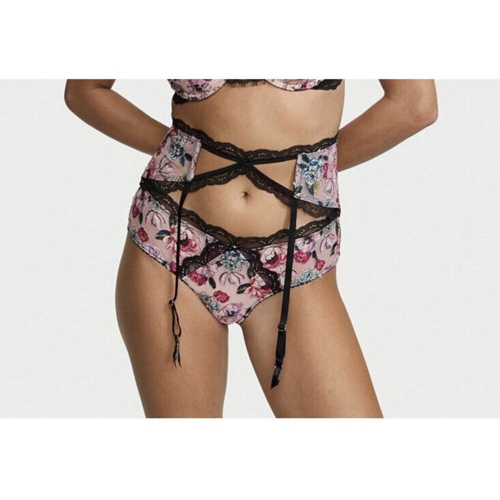 VICTORIA'S SECRET Very Sexy GARTER BELT & CHEEKY PANTIES  SZ XS / S Wild‎ Roses